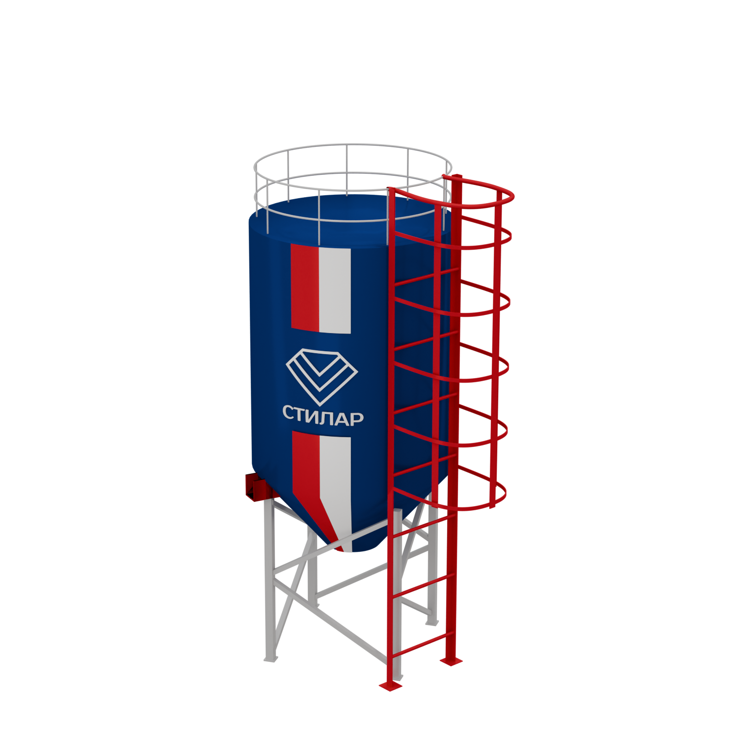 Цельносварный силос для цемента и микросилики 10 м³ от производителя
